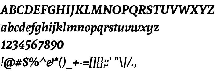 Fontin esikatselu Andada Bold Italic