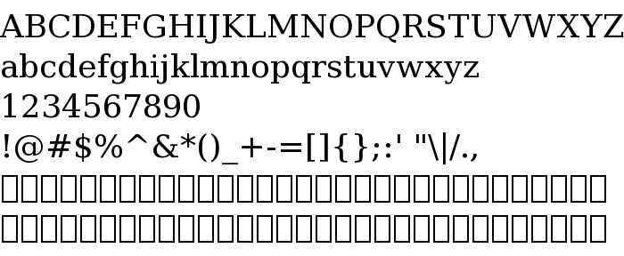 Fontin esikatselu Bitstream Vera Serif