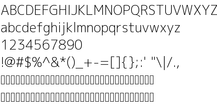 Fontin esikatselu M+ 1c light