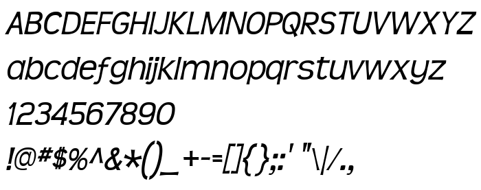 Fontin esikatselu Teen Italic
