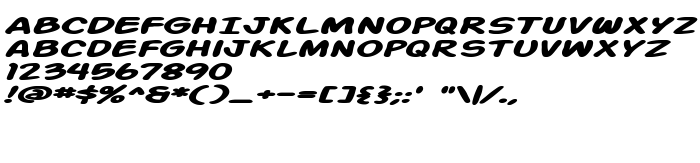Fontin esikatselu Action Man Extended Bold Italic