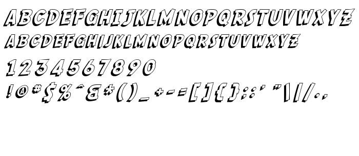 Fontin esikatselu SF Comic Script Shaded