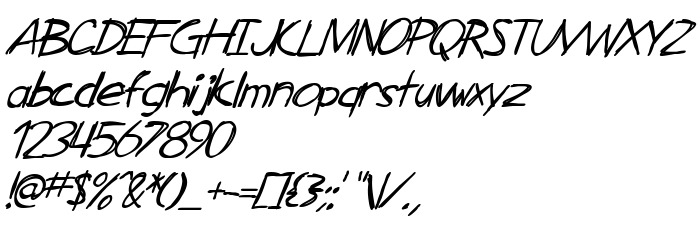 Fontin esikatselu SF Zimmerman Italic