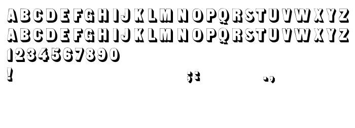 Fontin esikatselu Sans Serif Shaded