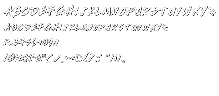 Fontin esikatselu Write Off Outline