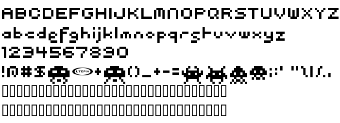 Fontin esikatselu Pixel