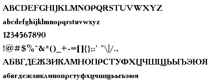 Fontin esikatselu Academia Bold