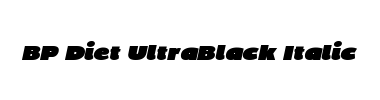 Fontti BP Diet UltraBlack Italic