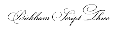 Fontti Bickham Script Three