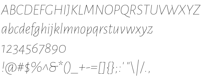 Fontin esikatselu Alegreya Sans Thin Italic