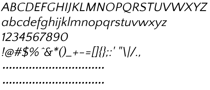 Fontin esikatselu Quattrocento Sans Italic